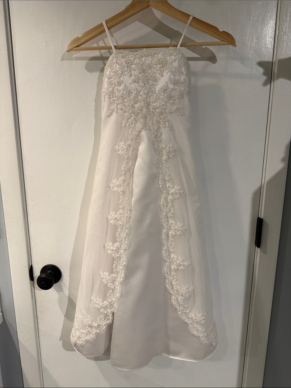 Girl’s White Embroidered Flower Girl  Dress